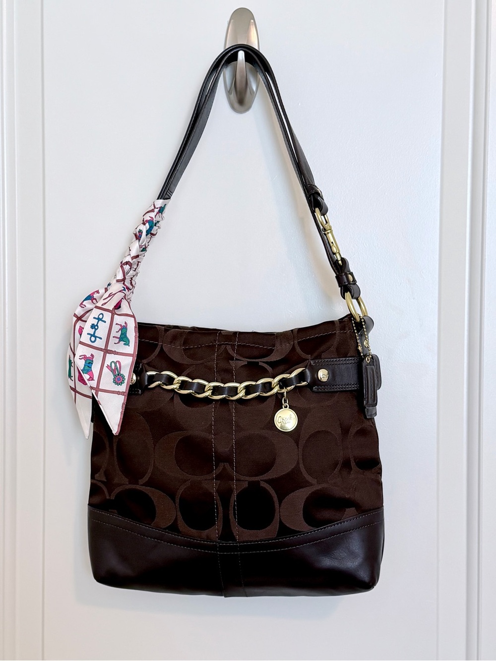 Vintage Y2K Coach Signature Daisy Chain Convertible Shoulder Bag w/COA